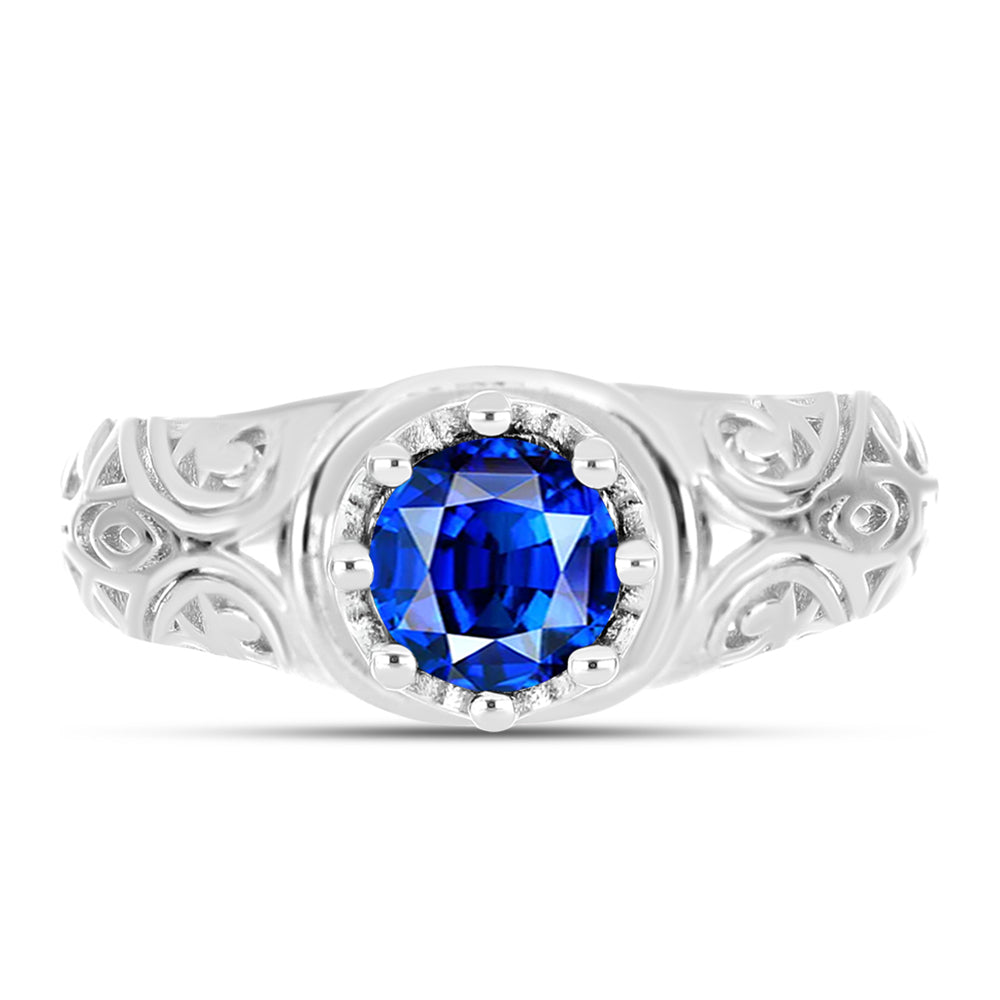 Anillo de Plata con Zafiro Azul Australiano