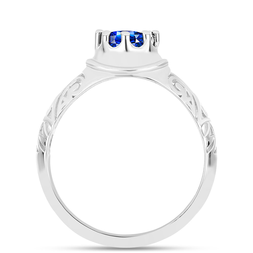Anillo de Plata con Zafiro Azul Australiano