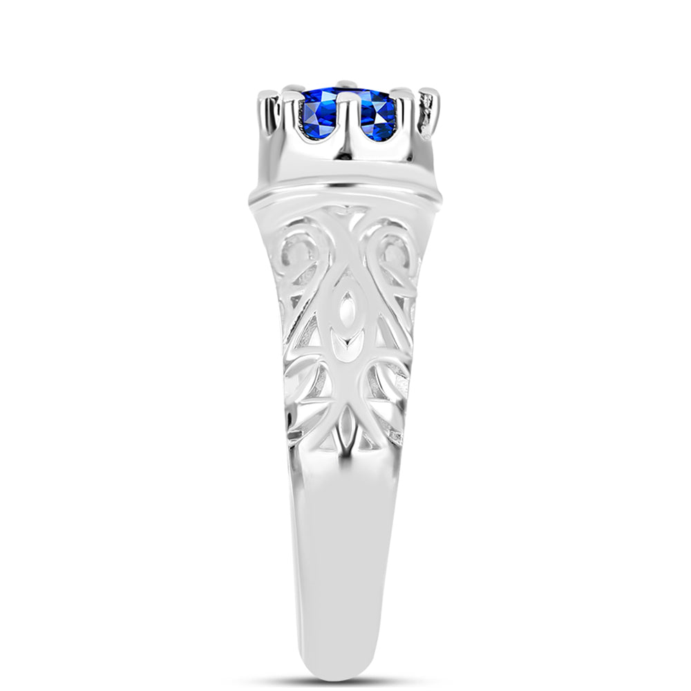 Anillo de Plata con Zafiro Azul Australiano
