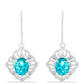 Pendientes de Plata con Cuarzo Paraiba y Topacio Blanco