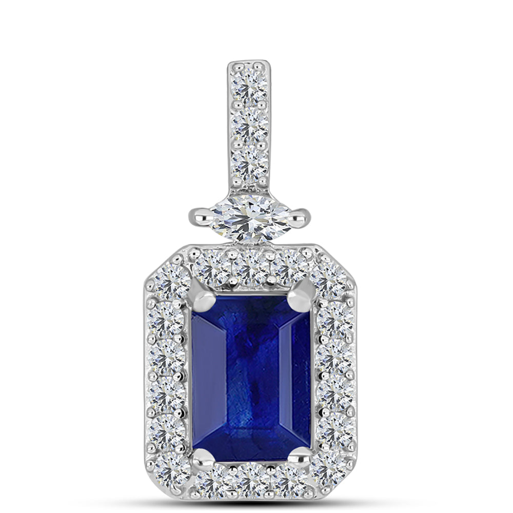 Colgante de Plata con Zafiro Azul Australiano y Topacio Blanco