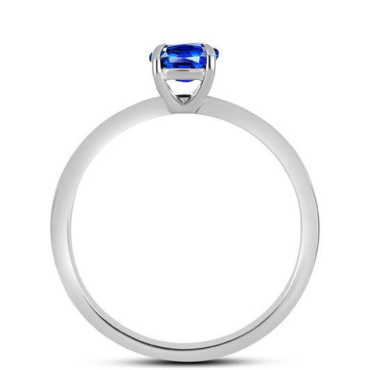 Anillo de Plata con Zafiro Azul Australiano