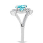 Anillo de Plata con Cuarzo Paraiba y Topacio Blanco
