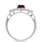Anillo de Plata con Granate Barton y Topacio Blanco