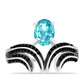 Anillo de Plata con Cuarzo Paraiba y Espinela Negra