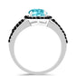 Anillo de Plata con Cuarzo Paraiba y Espinela Negra