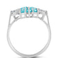 Anillo de Plata con Cuarzo Paraiba y Topacio Blanco