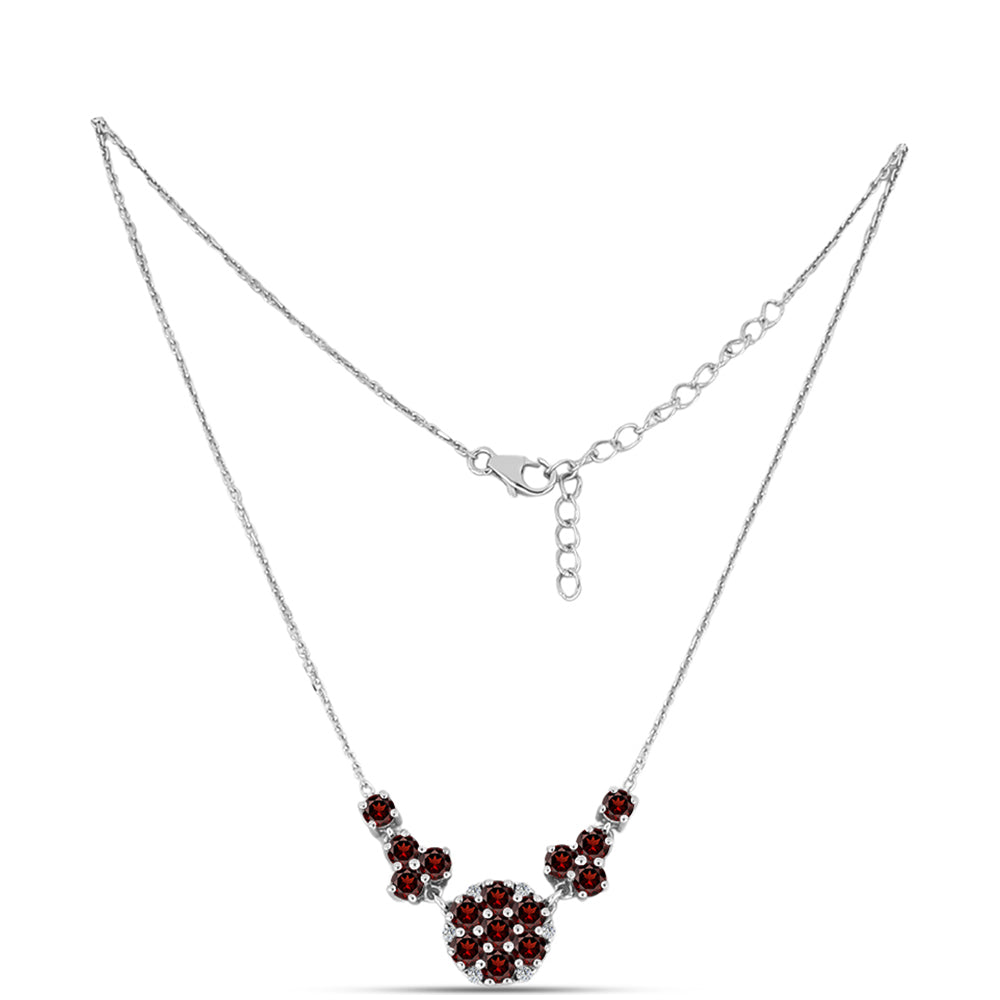 Collar de Plata con Granate Barton y Topacio Blanco 1 