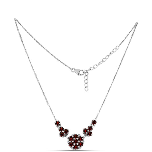 Collar de Plata con Granate Barton y Topacio Blanco