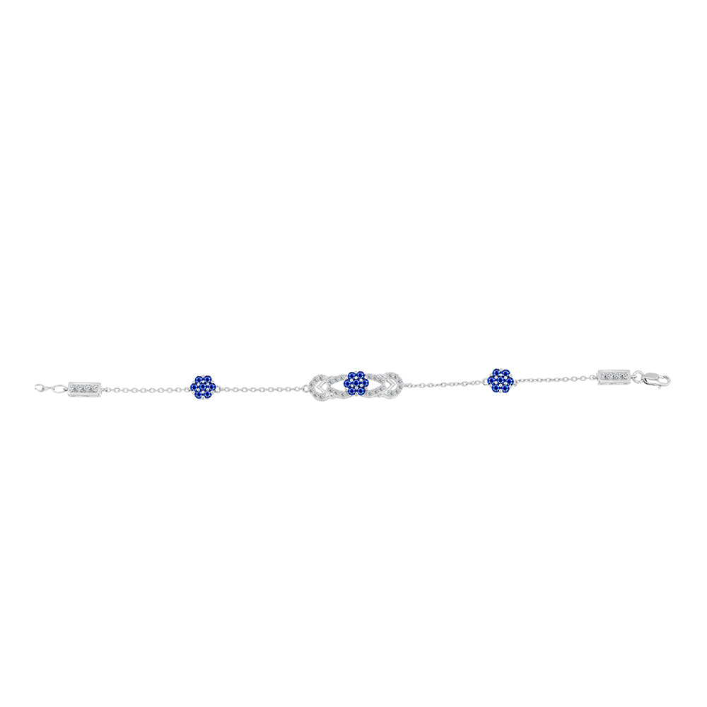 Pulsera de Plata con Zafiro Azul Australiano y Topacio Blanco
