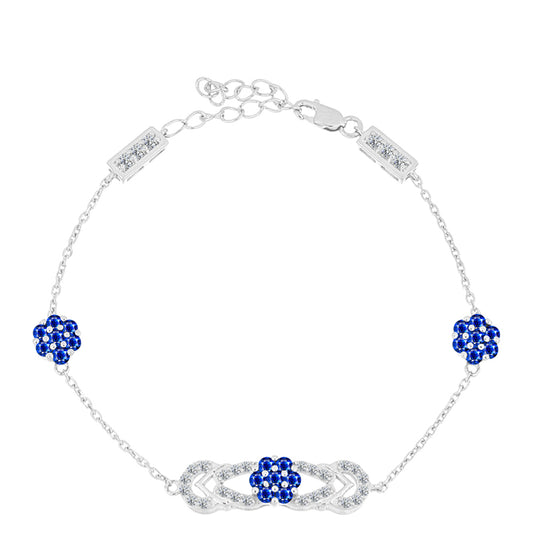 Pulsera de Plata con Zafiro Azul Australiano y Topacio Blanco
