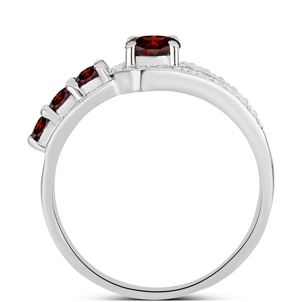 Anillo de Plata con Granate Barton y Topacio Blanco 2 