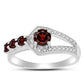 Anillo de Plata con Granate Barton y Topacio Blanco