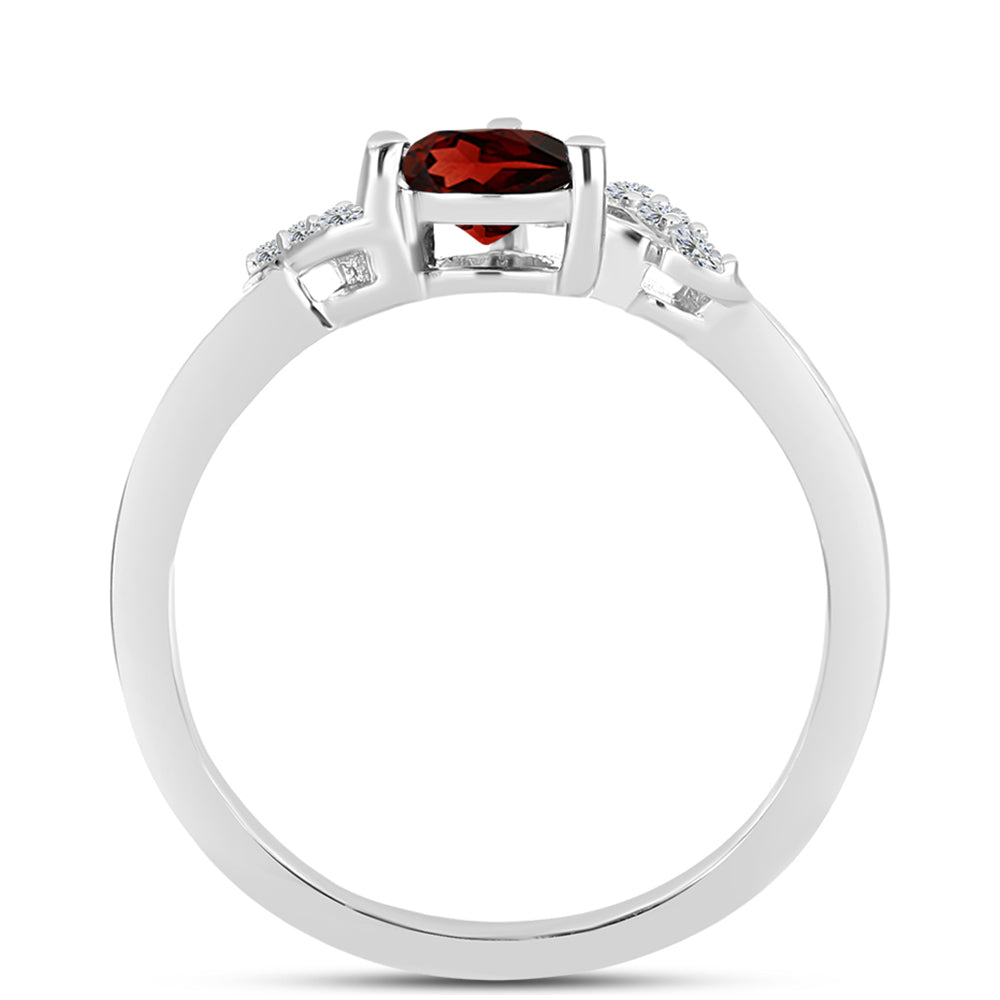 Anillo de Plata con Granate Barton y Topacio Blanco