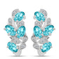Pendientes de Plata con Cuarzo Paraiba y Topacio Blanco