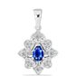 Colgante de Plata con Zafiro Azul Australiano y Topacio Blanco