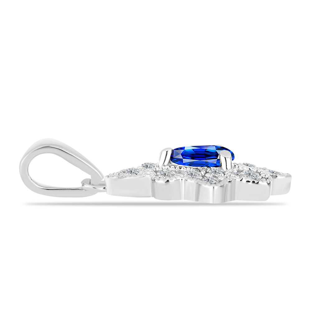 Colgante de Plata con Zafiro Azul Australiano y Topacio Blanco