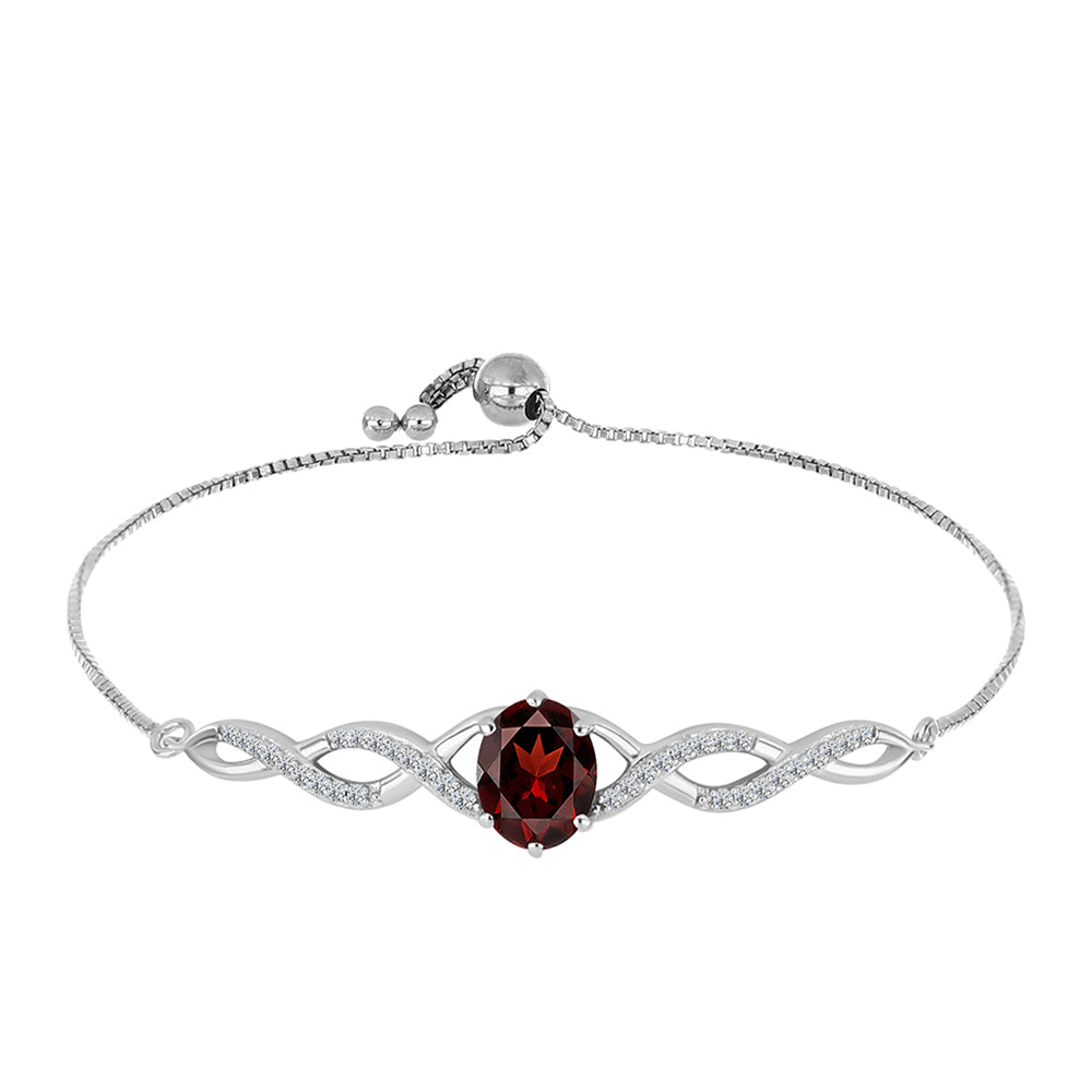 Pulsera de Plata con Granate Barton y Topacio Blanco 1 