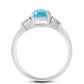 Anillo de Plata con Cuarzo Paraiba y Zircón Blanco