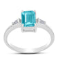Anillo de Plata con Cuarzo Paraiba y Zircón Blanco