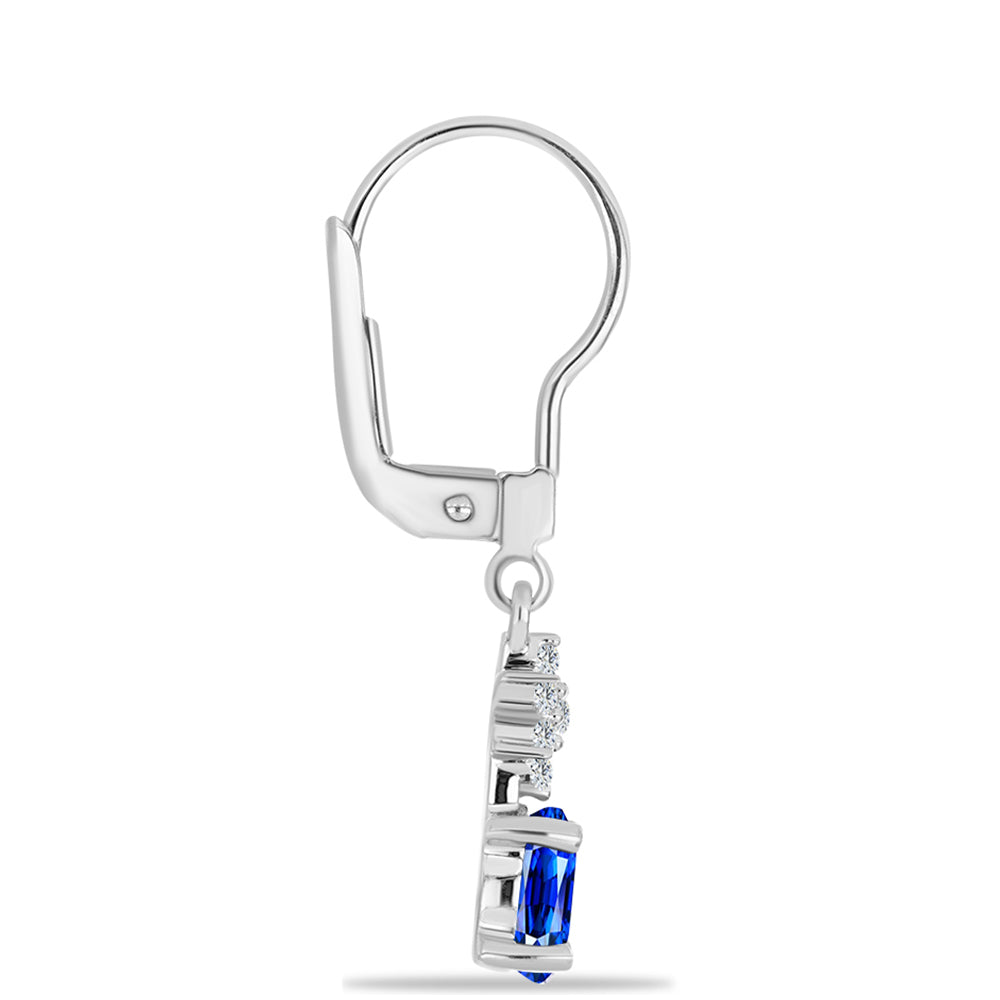 Pendientes de Plata con Zafiro Azul Australiano y Topacio Blanco