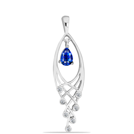 Colgante de Plata con Zafiro Azul Australiano y Topacio Blanco