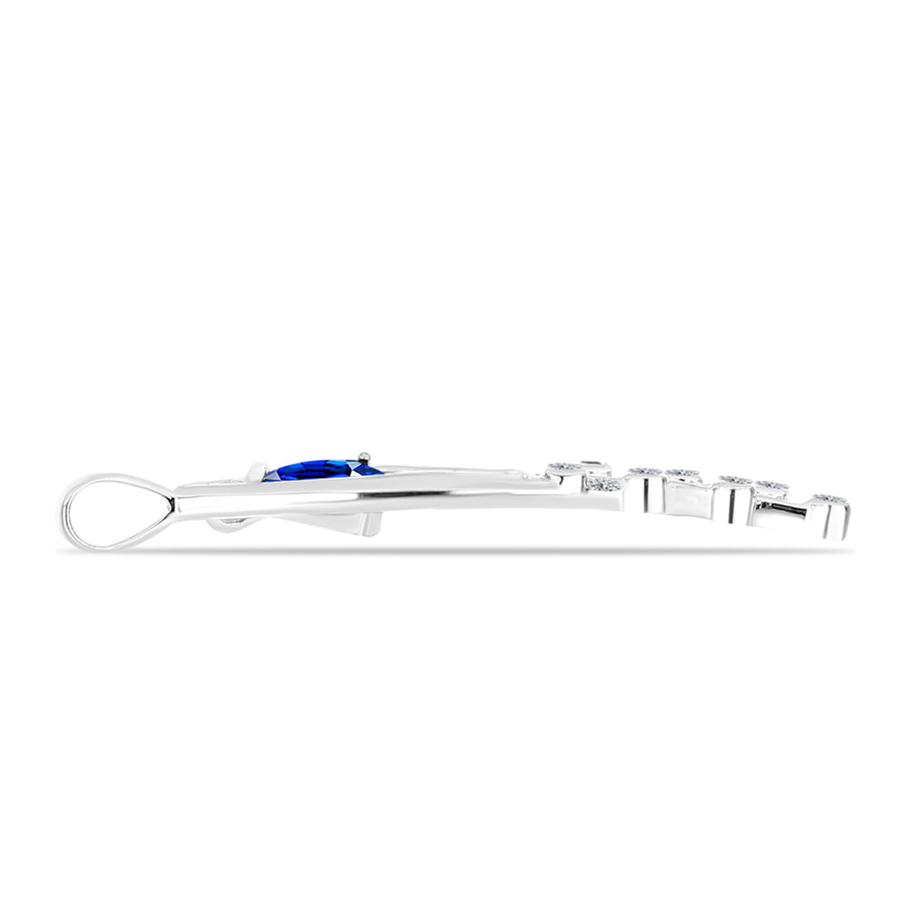 Colgante de Plata con Zafiro Azul Australiano y Topacio Blanco 2 