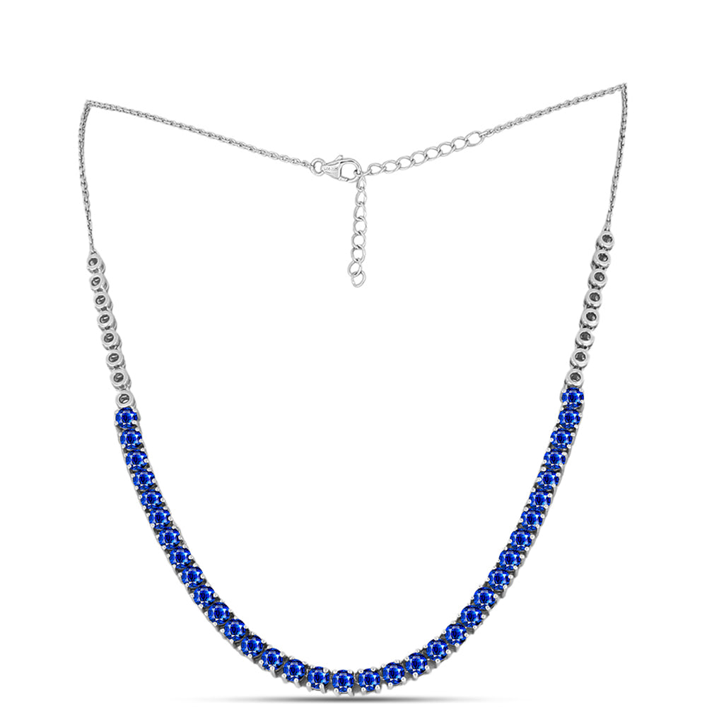 Collar de Plata con Zafiro Azul Australiano