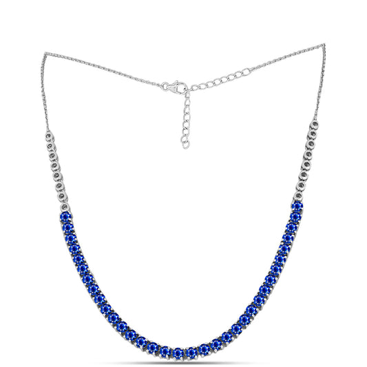 Collar de Plata con Zafiro Azul Australiano