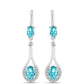 Pendientes de Plata con Cuarzo Paraiba y Topacio Blanco