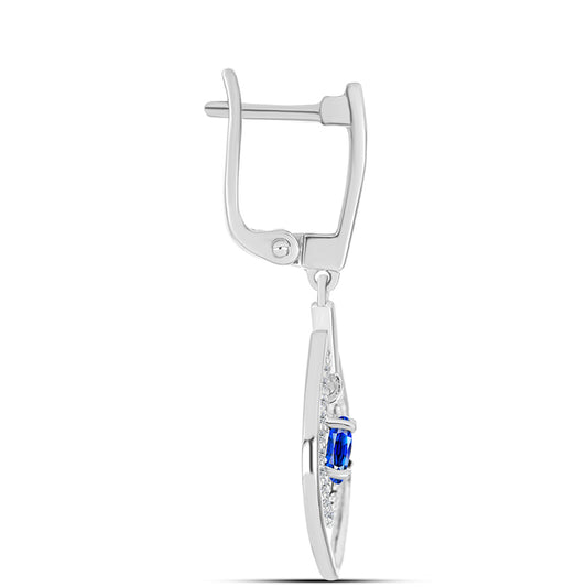 Pendientes de Plata con Zafiro Azul Australiano y Topacio Blanco