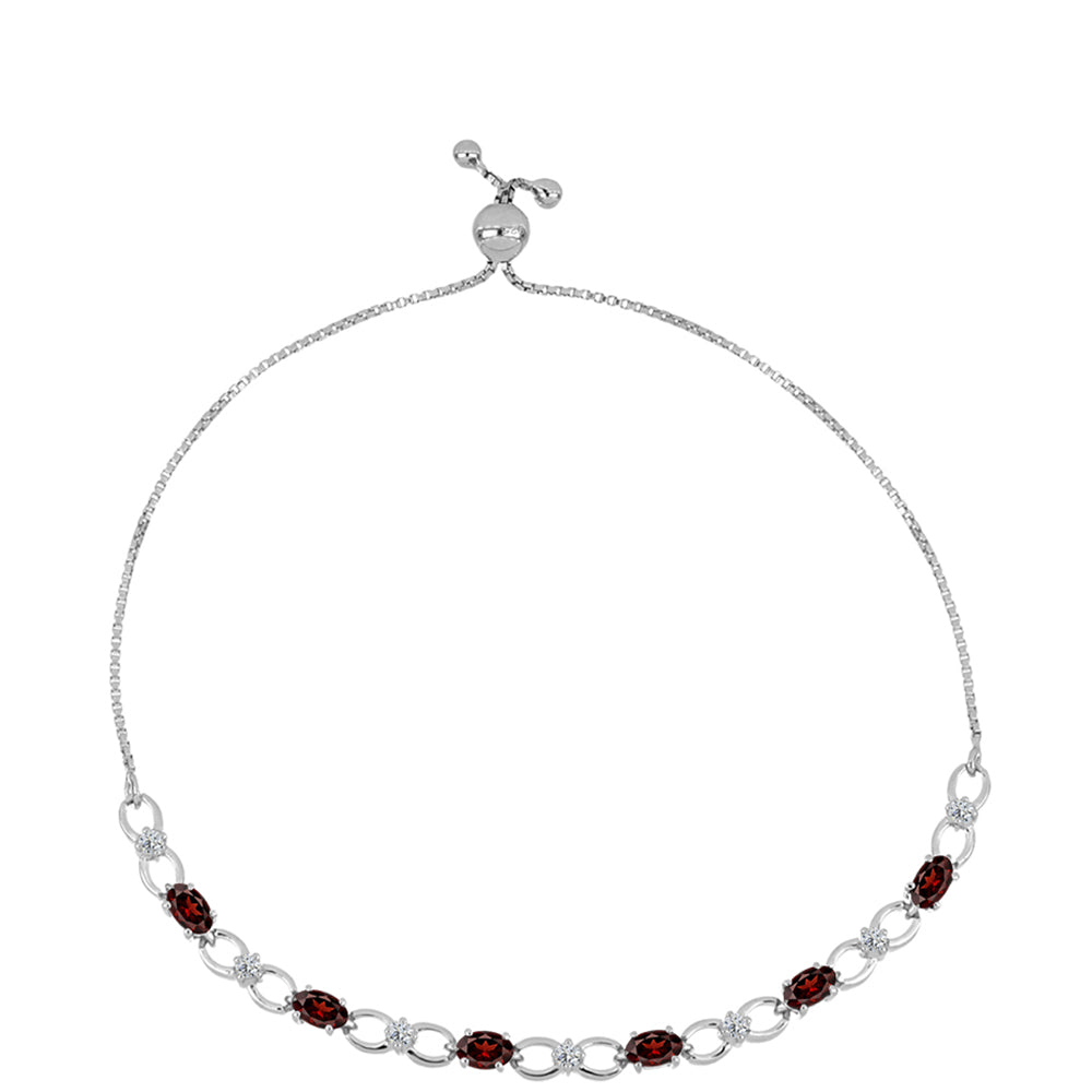 Pulsera de Plata con Granate Barton y Topacio Blanco 1 