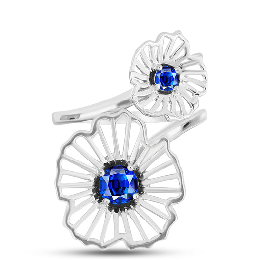 Anillo de Plata con Zafiro Azul Australiano