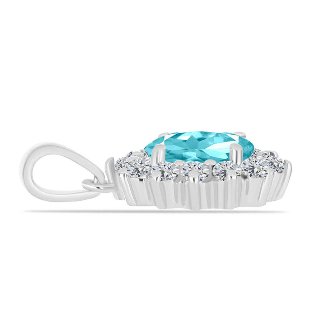 Colgante de Plata con Cuarzo Paraiba y Topacio Blanco 2 