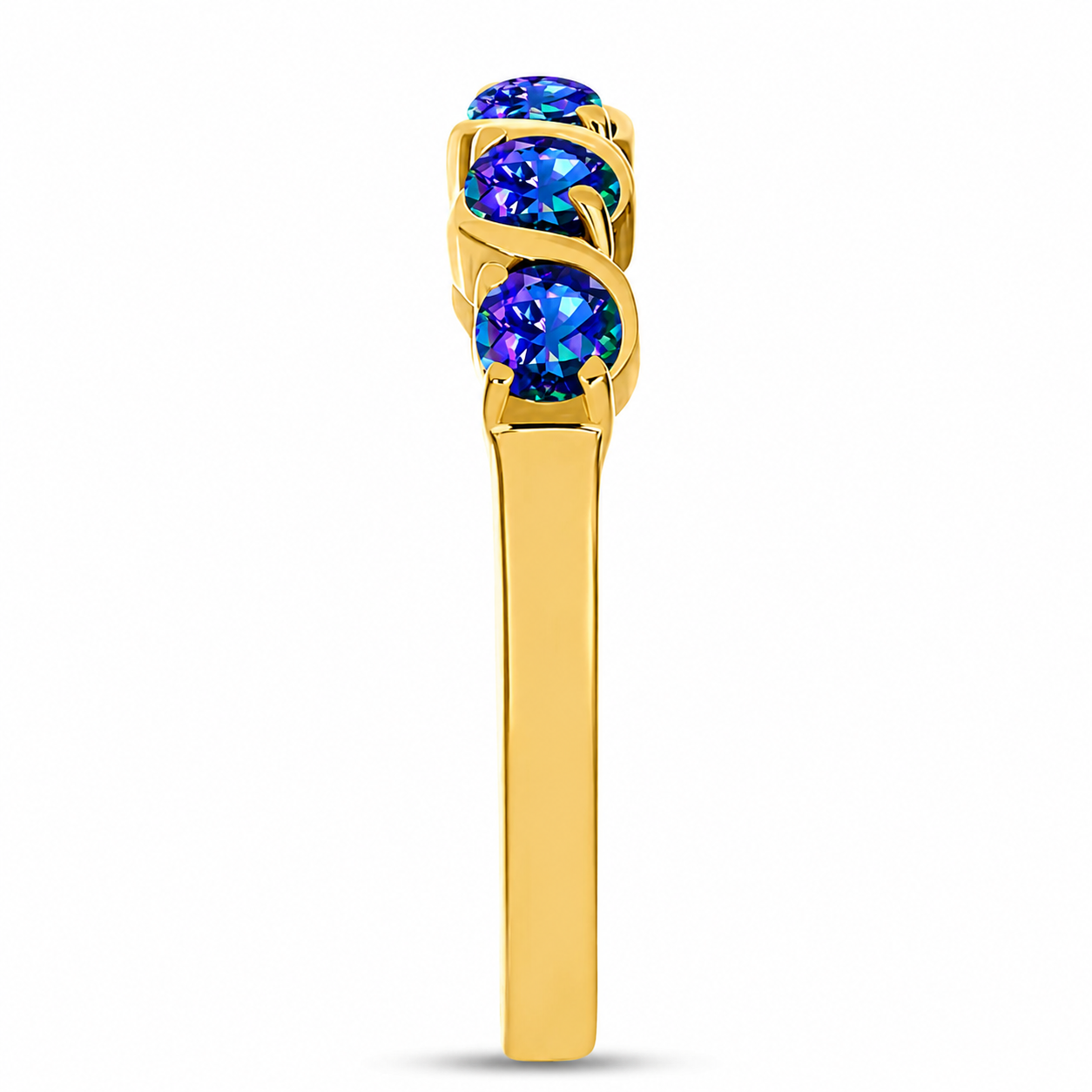 Anillo de Plata Bañada en Oro con Topacio Místico 3 