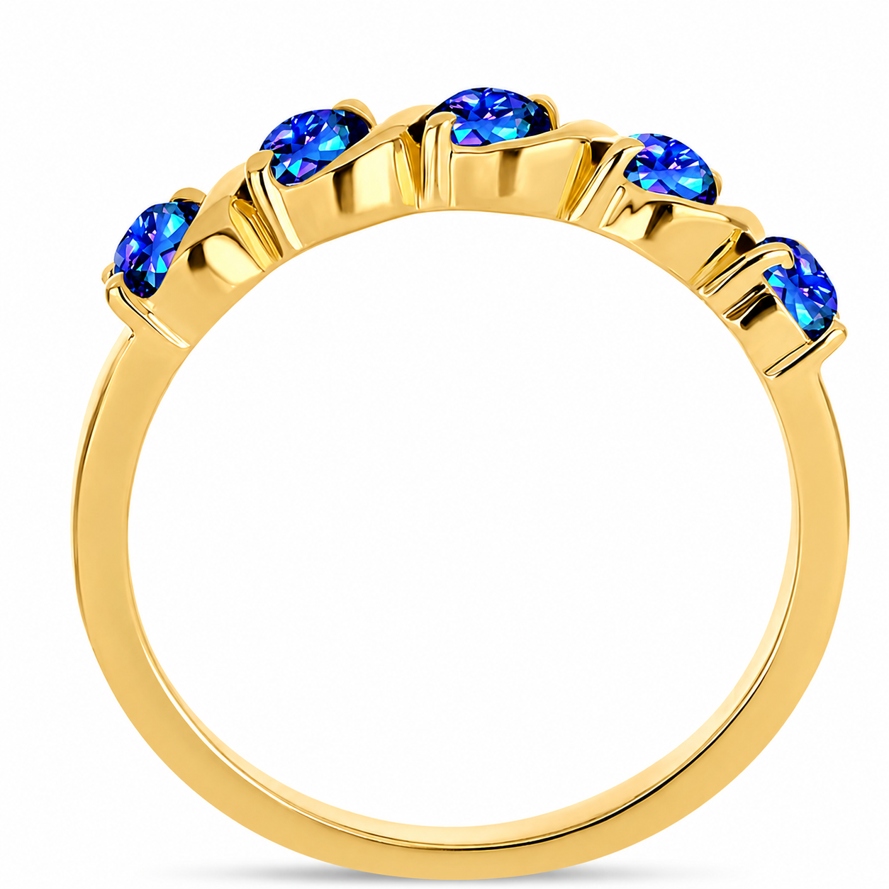 Anillo de Plata Bañada en Oro con Topacio Místico 4 