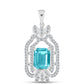 Colgante de Plata con Cuarzo Paraiba y Topacio Blanco