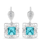 Pendientes de Plata con Cuarzo Paraiba y Topacio Blanco