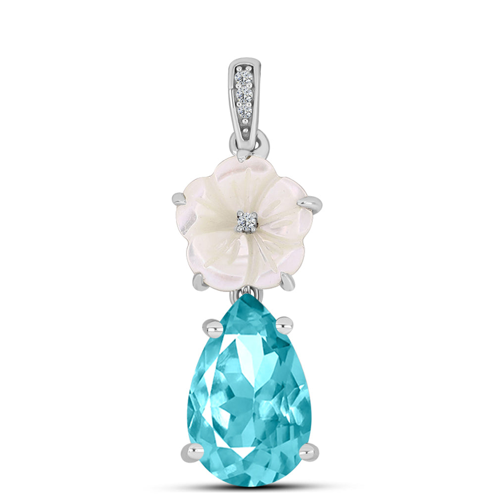 Colgante de Plata con Cuarzo Paraiba 1 