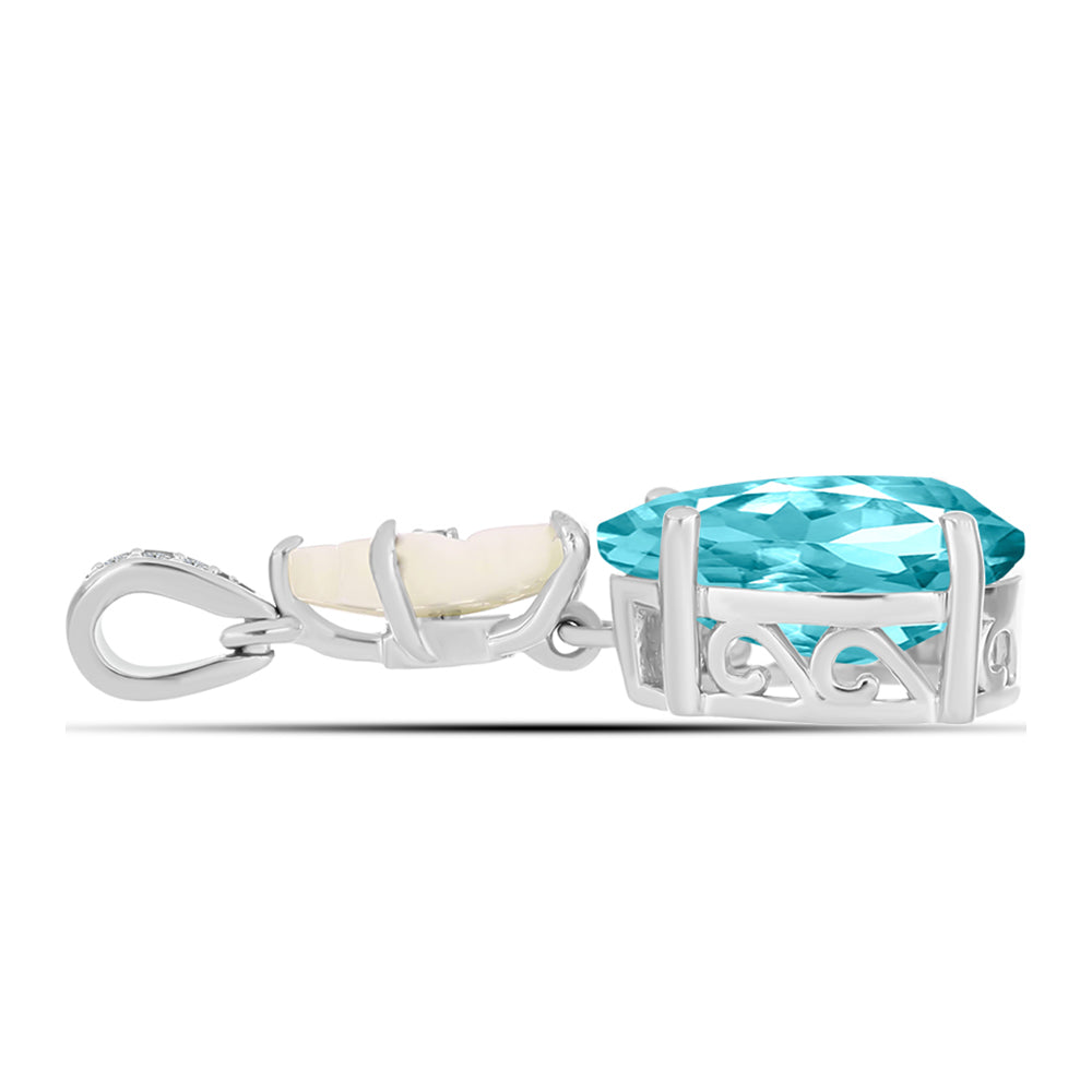 Colgante de Plata con Cuarzo Paraiba