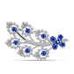 Broche de Plata con Zafiro Azul Australiano y Topacio Blanco