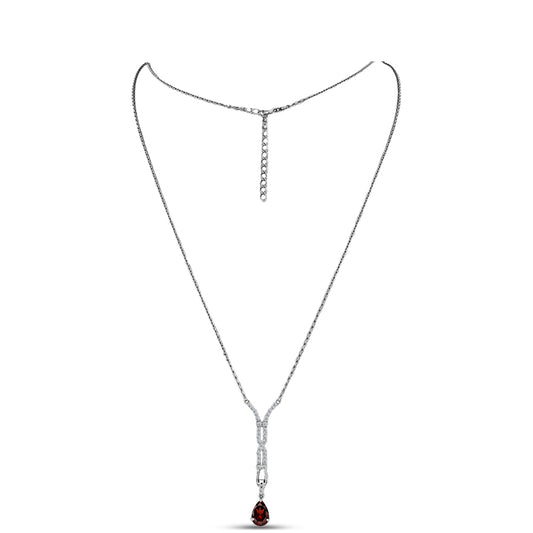 Collar de Plata con Granate Barton y Topacio Blanco