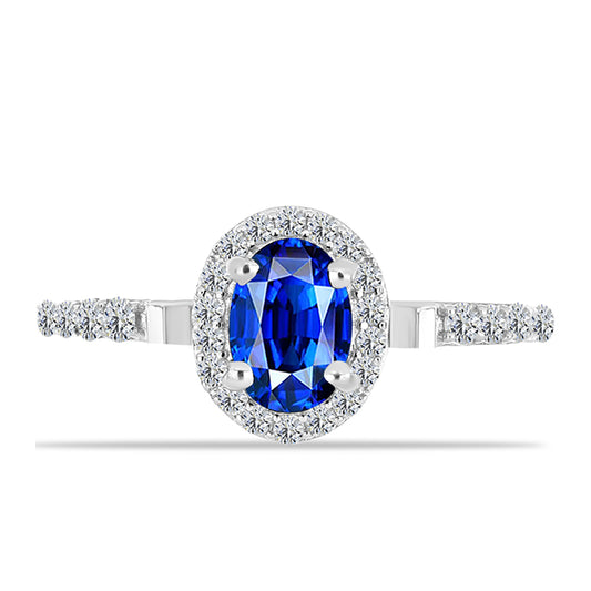 Anillo de Plata con Zafiro Azul Australiano y Topacio Blanco