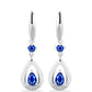 Pendientes de Plata con Zafiro Azul Australiano y Topacio Blanco
