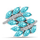 Anillo de Plata con Cuarzo Paraiba y Topacio Blanco
