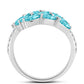 Anillo de Plata con Cuarzo Paraiba y Topacio Blanco