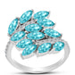 Anillo de Plata con Cuarzo Paraiba y Topacio Blanco