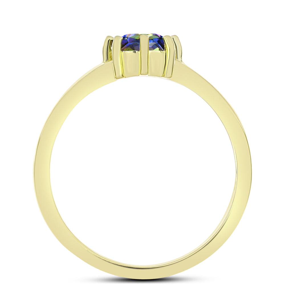 Anillo de Plata Bañada en Oro con Topacio Místico 2 