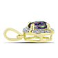Colgante de Plata Bañada en Oro con Topacio Místico y Topacio Blanco