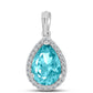 Colgante de Plata con Cuarzo Paraiba y Topacio Blanco